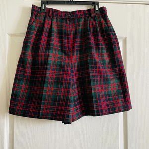 Vintage Norton McNaughton Classic Plaid Tartan Wool Blend Lined Shorts Size 16